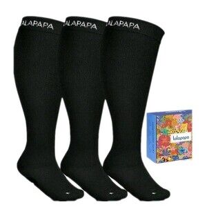 New Lalapapa 3Pairs Wide Calf Compression Socks for 4x with bag